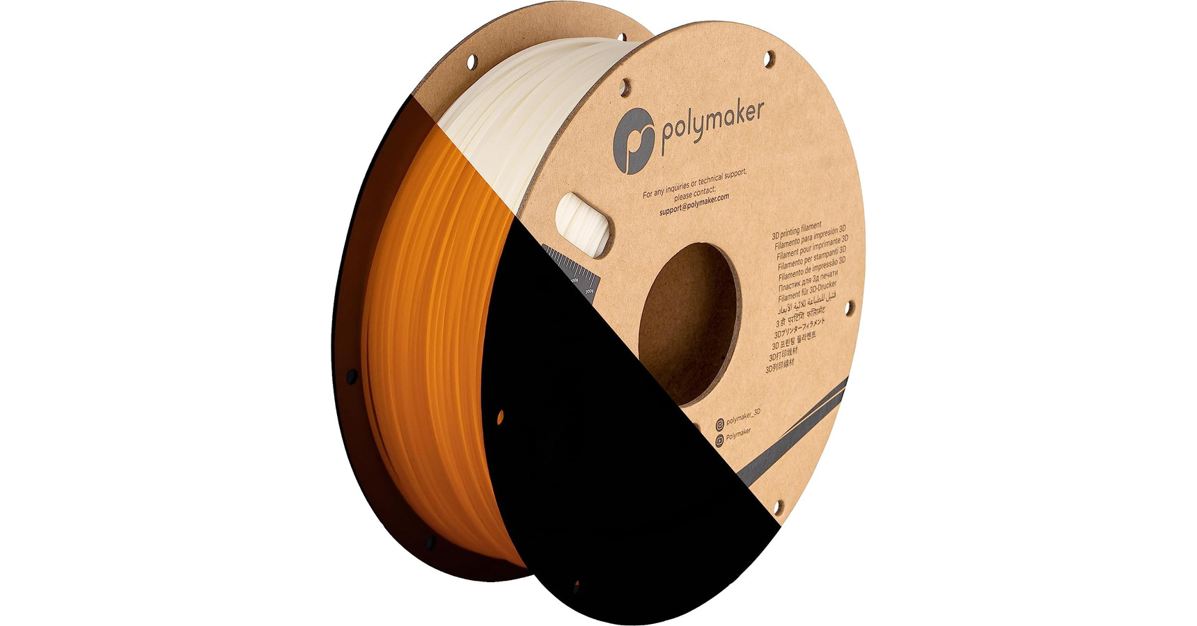 Polymaker - PolyLite PLA UV Color Changing - Naturel/Orange (Natural to Orange) - 1,75 mm - 1 kg