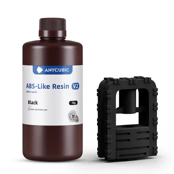 Anycubic ABS-like V2 Vízzel Mosható Resin - Fekete, 1kg