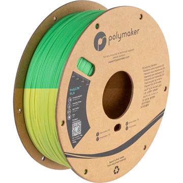 PolyMaker PolyLite PLA - Hőmérsékletre változó szín - Zöld/Lime, 1.75mm, 1kg