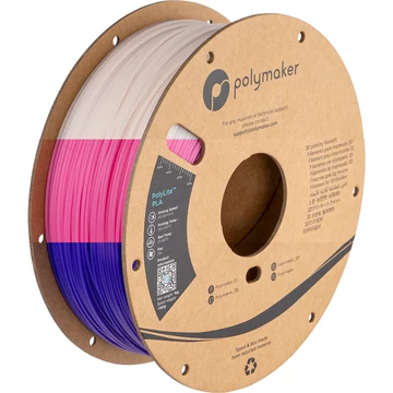PolyMaker PolyLite PLA - Hőmérsékletre változó szín - Lila/Pink/Áttetsző, 1.75mm, 1kg
