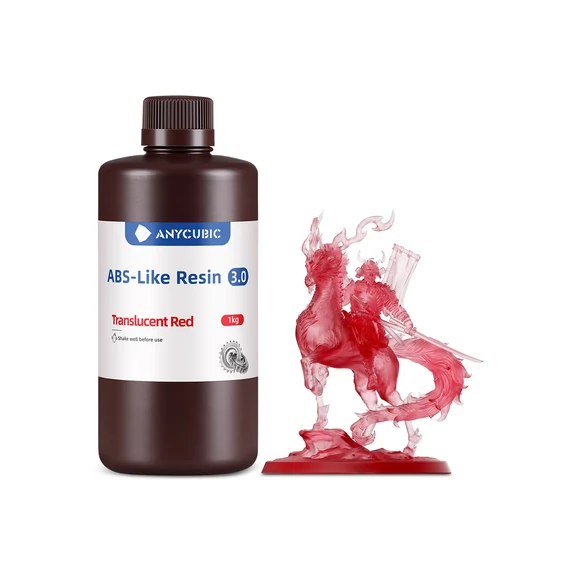 Anycubic ABS-like 3.0 Resin - Áttetsző Piros, 1kg