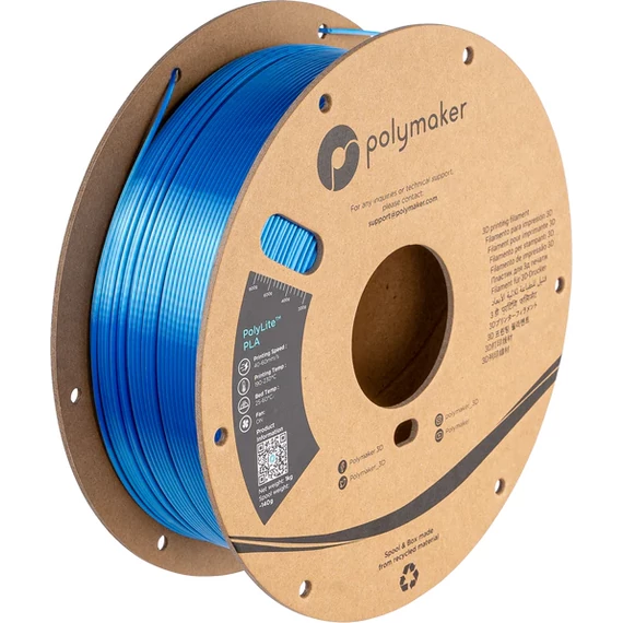 PolyMaker PolyLite PLA - Dual Silk Color - Beluga Silver-Blue (Ezüst-Kék), 1.75mm, 1kg