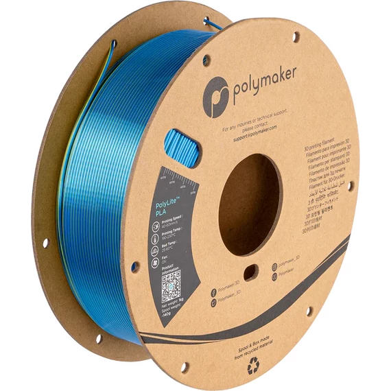 PolyMaker PolyLite PLA - Dual Silk Color - Chameleon Yellow-Blue (Sárga-Kék), 1.75mm, 1kg