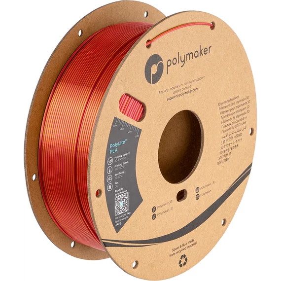 PolyMaker PolyLite PLA - Dual Silk Color - Sunset Gold-Red (Arany-Piros), 1.75mm, 1kg