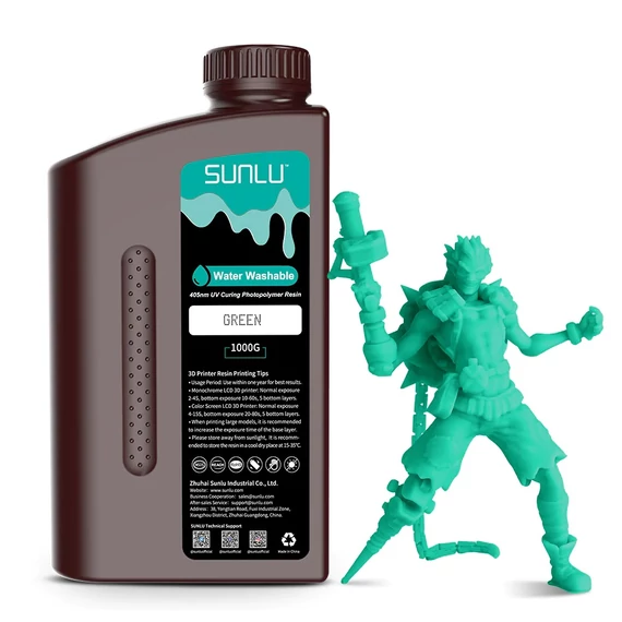 Sunlu Vízzel Mosható Resin - Zöld, 1kg